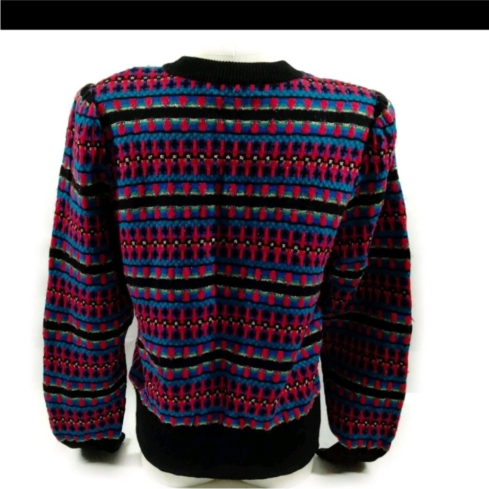 Yves Saint Laurent Black and‎ Multicolor Sweater 100% Wool - Picture 8 of 10